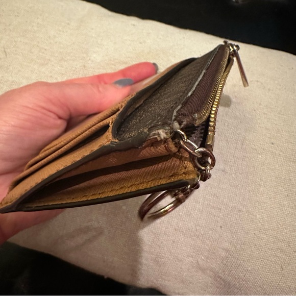 🔥Michael Kors Jet Set Travel Zip Top Coinpouch Card Case Brown Signature - Picture 4 of 12